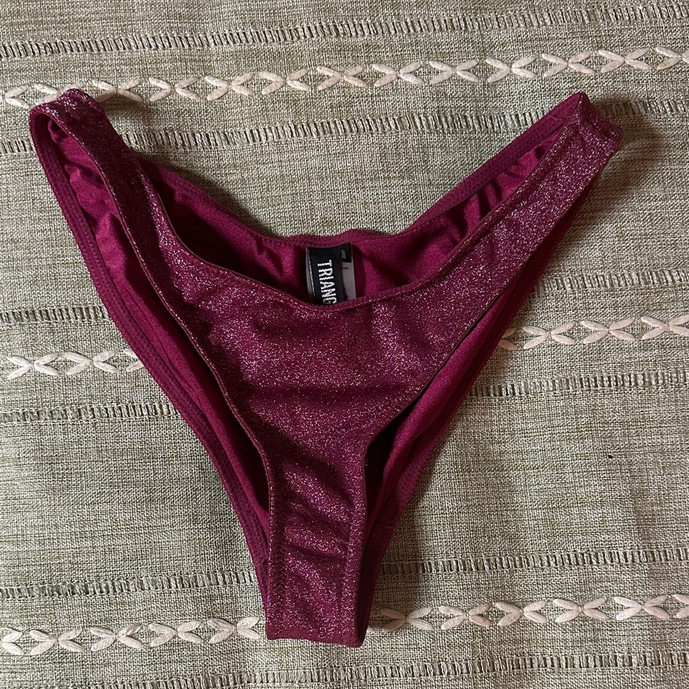 Triangl Swimwear Sparkly Bottoms - Burgundy